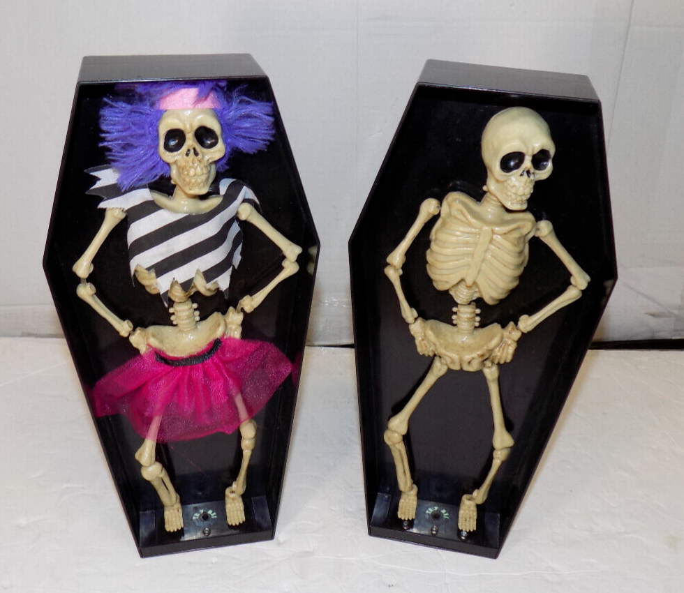 Magic Power 2011 Animated Skeletons In Coffins Halloween Decoration With Music