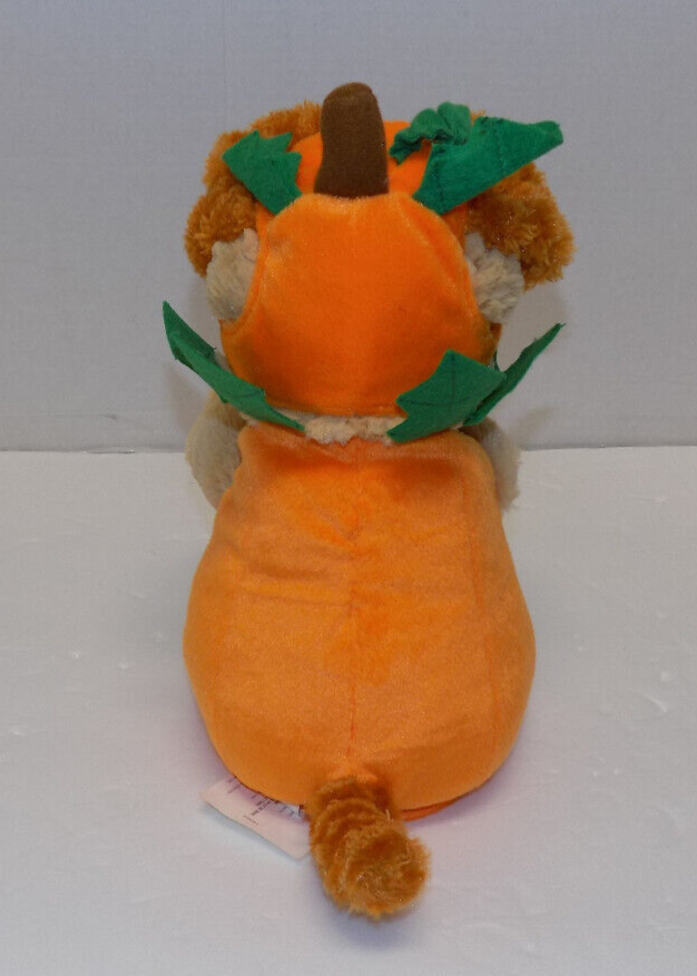 AVON Animated Trick or Treat Plush Puppy in Pumpkin Costume Halloween 10"