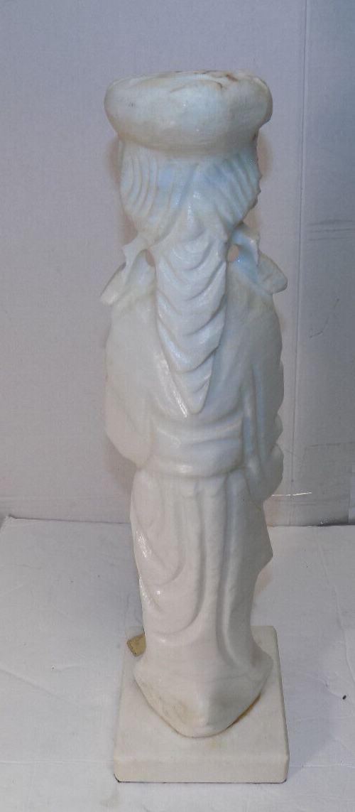 Alabastros Cast Marble Asian Goddess Of The Sun Statue Sculpture 17.5 Inches