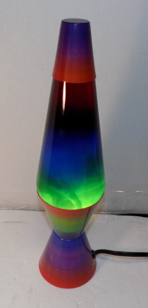 LAVA Brand 14.5" 20 oz Color Max Rainbow Lava Lamp White Lava