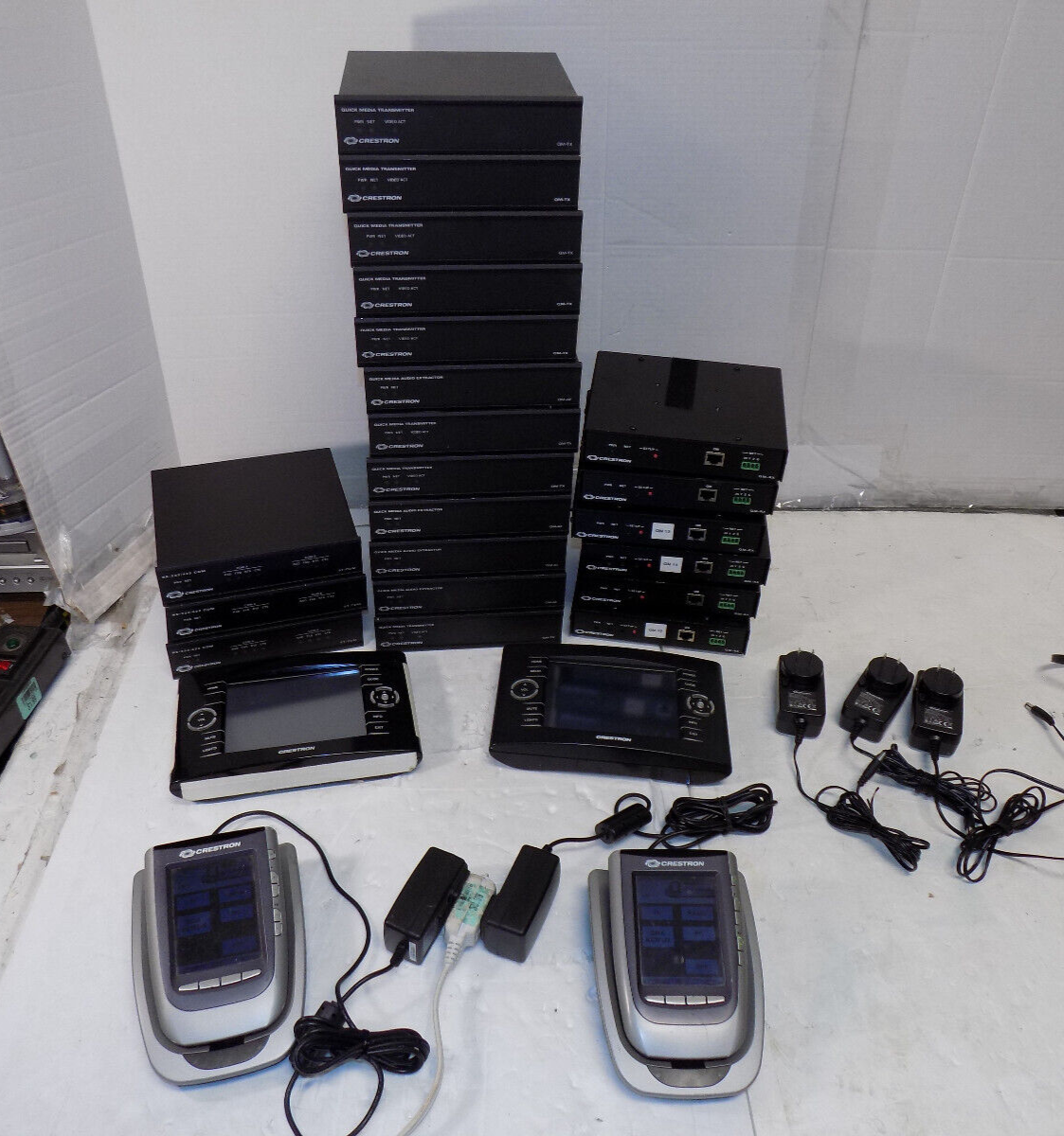 Lot Of Crestron Equipment (3) ST-COM RS-232/422 (6) Qm-RX (12) QM-AE and More