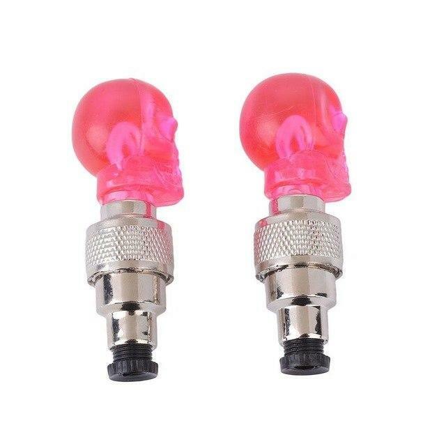 2 Skull Bike Tire Lights LED Bicycle Lights Bike Lights Red or Blue FireFlys