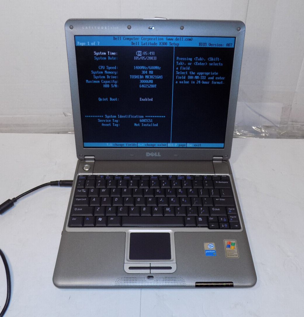 Dell Latitude X300 12" Intel Pentium M .4 GHZ 128 MB - No HDD