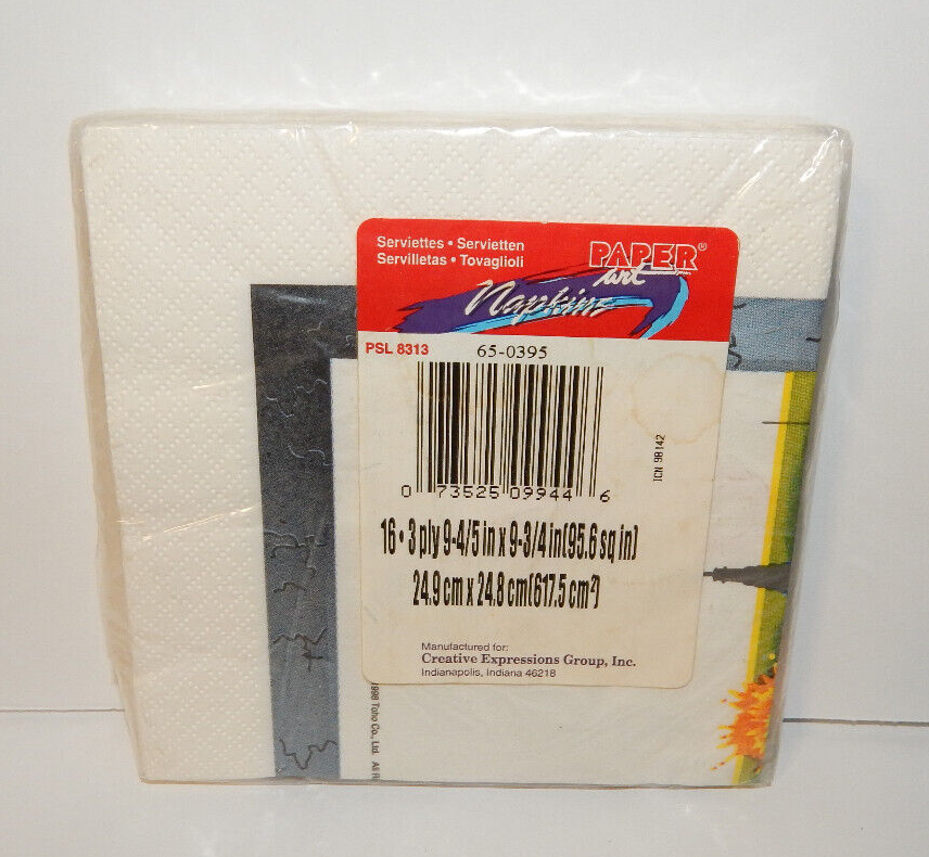 Vintage GODZILLA Napkins Pack of 16 Collectors Item Party Napkins