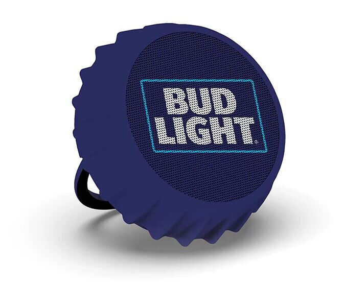 Bud Light Bluetooth Bottle Cap Speaker with Color Changing Lights Crown New
