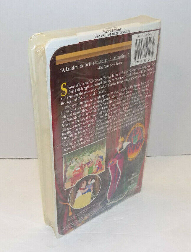New VHS Disney Masterpiece Collection Snow White And The Seven Dwarfs VHS Sealed