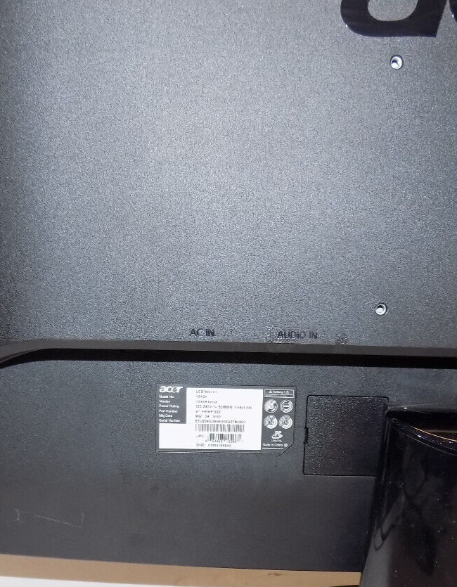Acer H243H 24 Inch Widescreen Computer Monitor with Cables