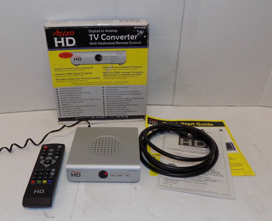 Access HD Digital To Analog TV Converter DTA1020A with Remote Control & Cable