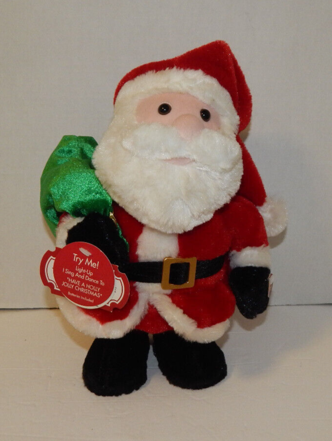 Dandee Animated Plush Santa Claus 10" Dances Sings Have A Holly Jolly Christmas