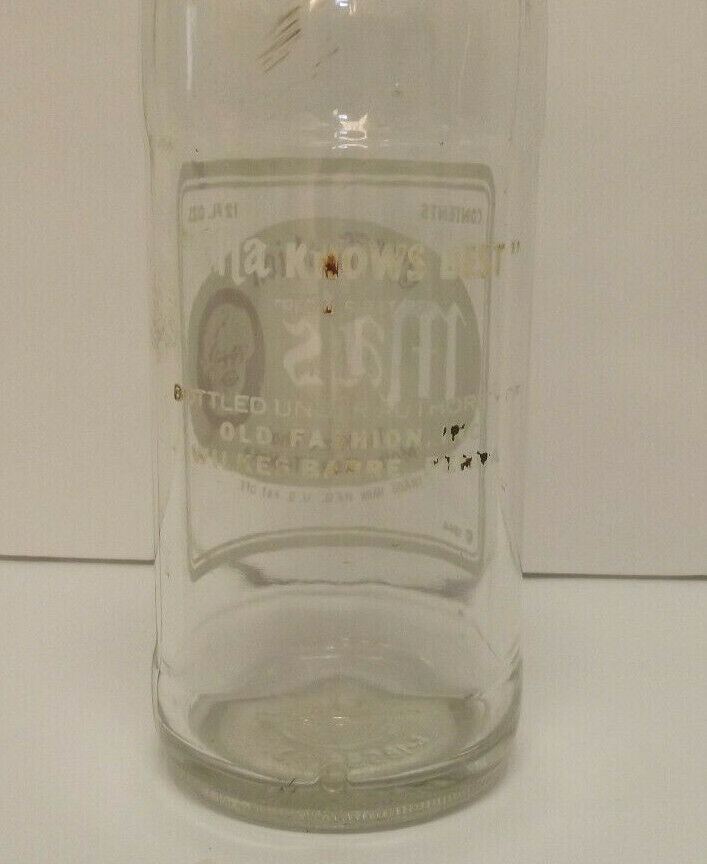 Ma's Old Fashion Wilkes Barre Soda Bottle "Ma Knows Best" 12oz.