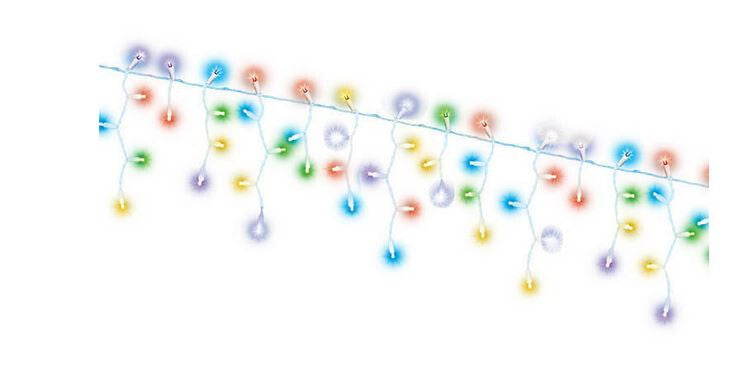 Super Twinkle Multi-Color & Clear Dual Color 100 LED Icicle Light Set 15' New