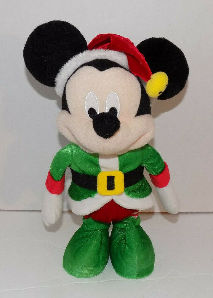 Animated Plush Mickey Mouse Christmas Elf Sings 'Deck The Halls' Dances 12" Tall