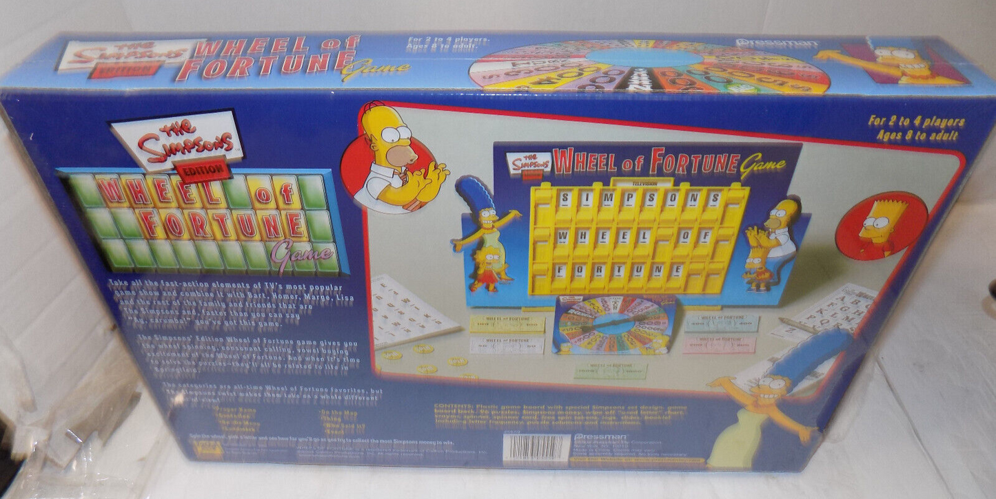 Sealed Wheel Of Fortune Board Game The Simpsons Edition 2004 Pressman