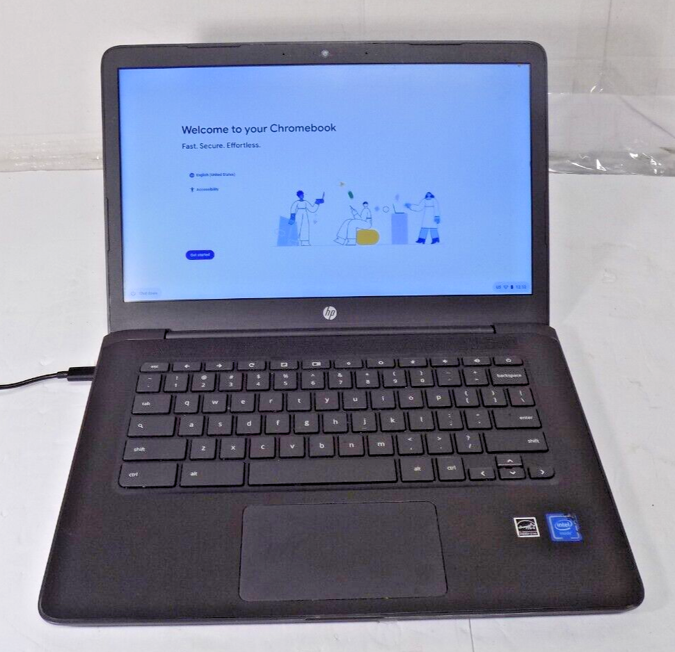 HP Chromebook Laptop G5 14" Celeron N3350 4GB 2GB Hard Drive with Charger & Case