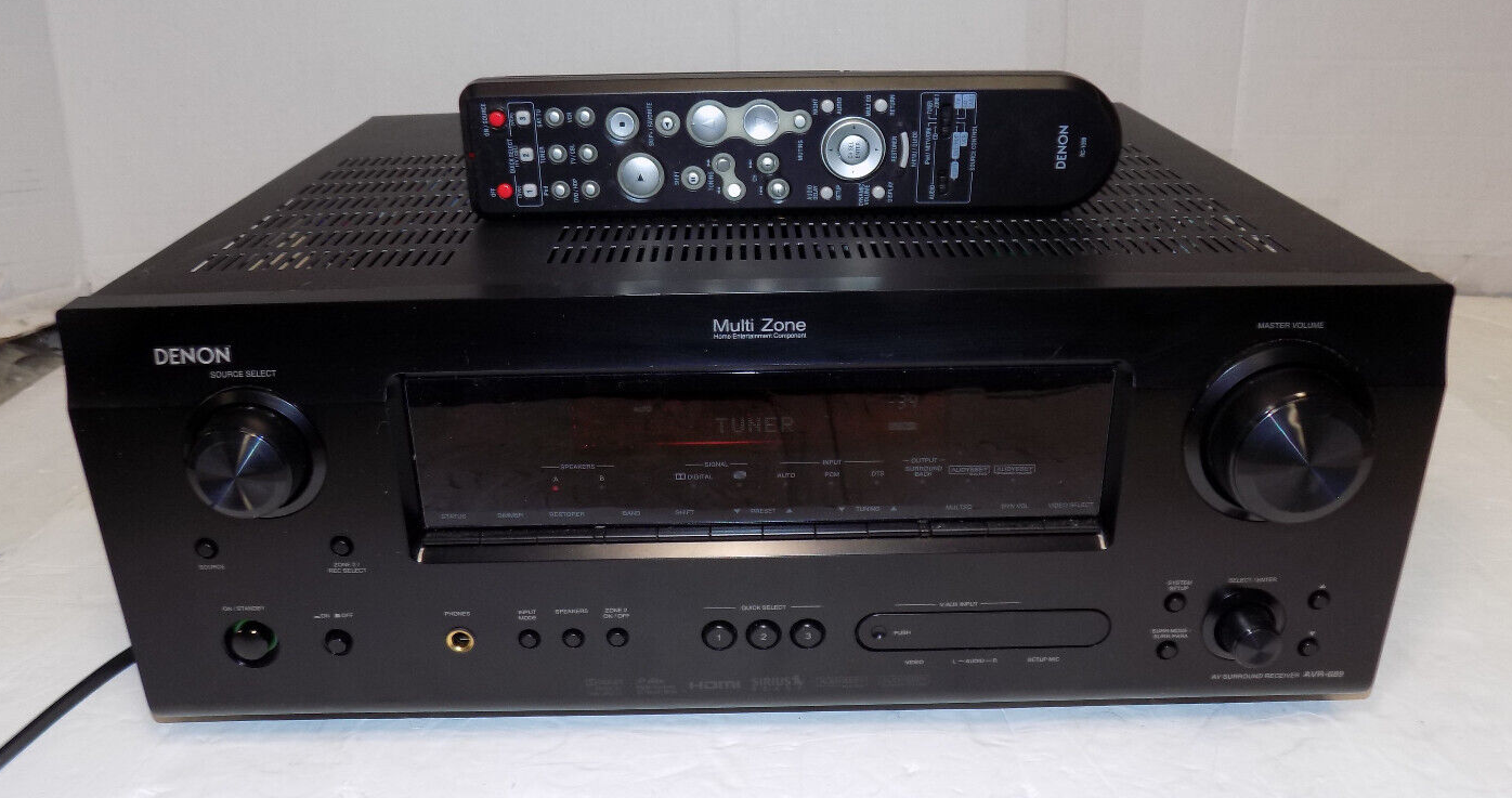 Denon AVR-689 AV Surround Receiver 7.1 Channel HD HDMI Theatre Remote Bundle