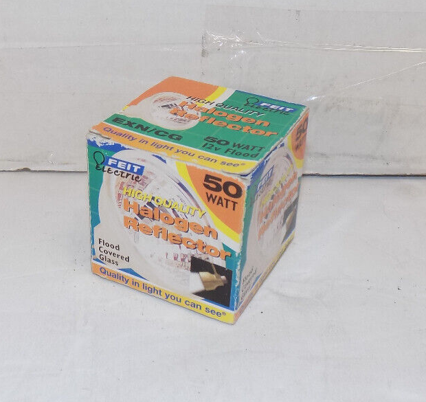 Feit Electric 50W EXN/CG 12V MR16 Halogen Reflector Bulb 2 Pin Covered Glass