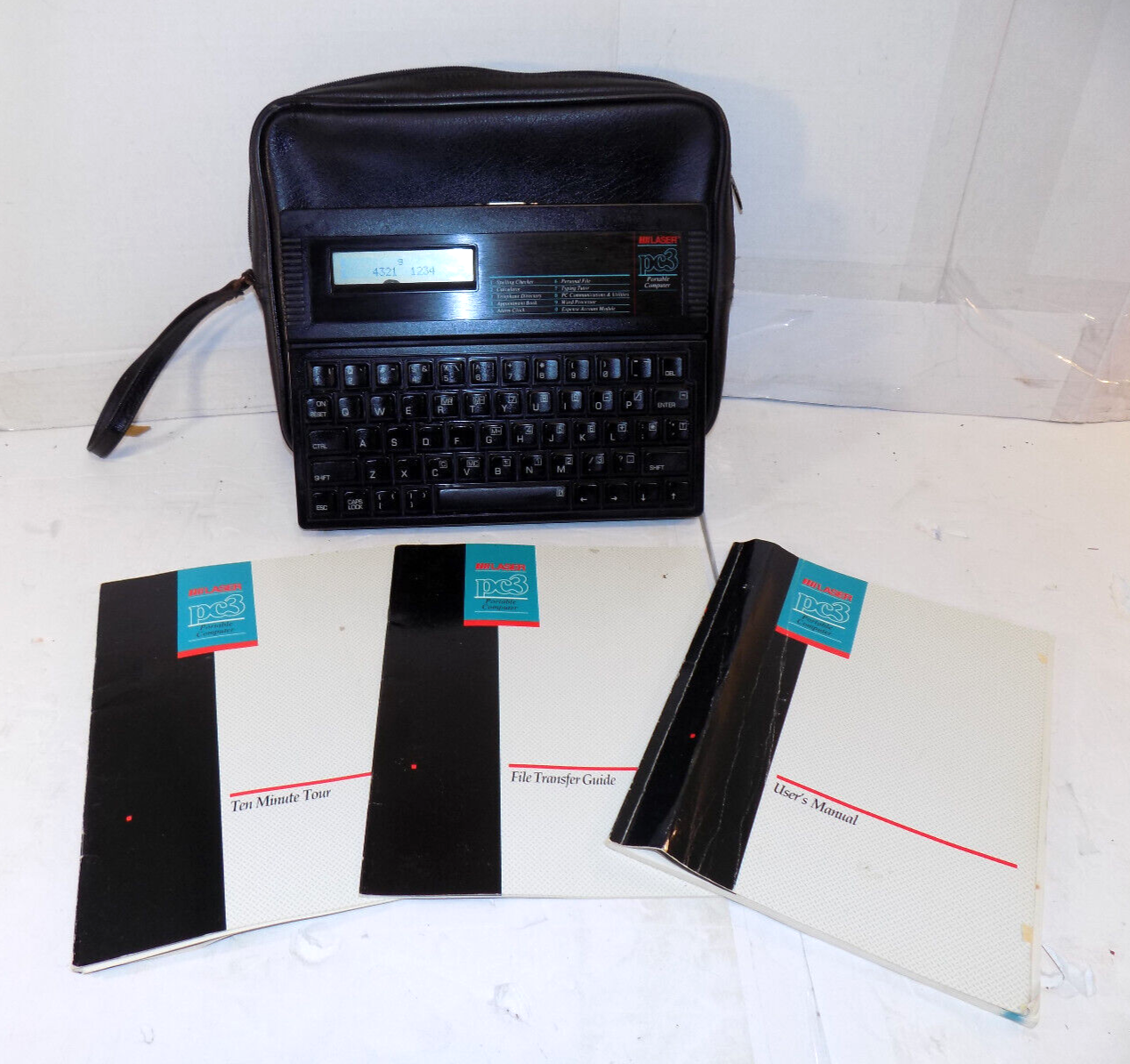 LASER PC3 Portable Computer Word Processor Typing Tutor w/Manuals & Case TESTED
