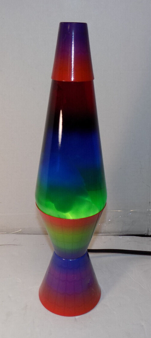 LAVA Brand 14.5" 20 oz Color Max Rainbow Lava Lamp White Lava