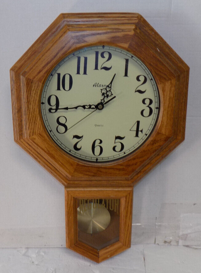 Alaron Regulator Wall Clock Battery Powered Measures 14" W x 21" H