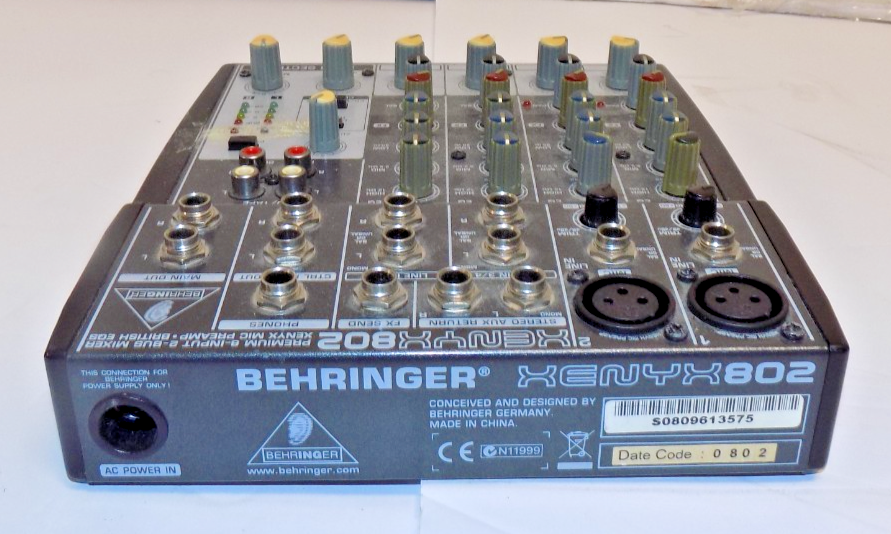 Behringer XENYX Q802 8-Input 2-Bus Mic Preamp Mixer No Power Supply Untested