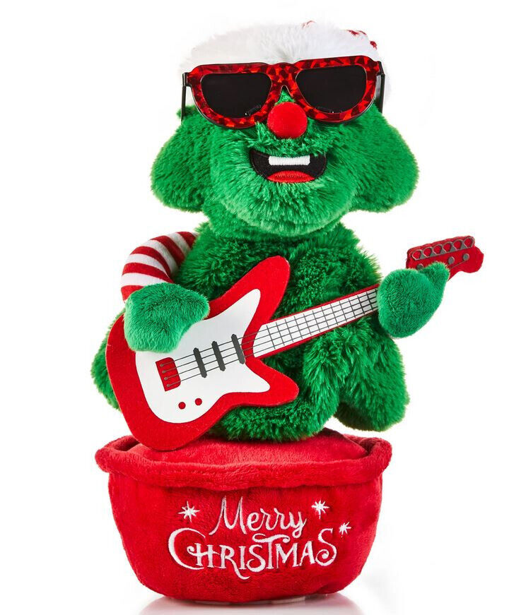 Holiday Time 13 inch Animated Rockin Around Christmas Tree With Guitar Plush
