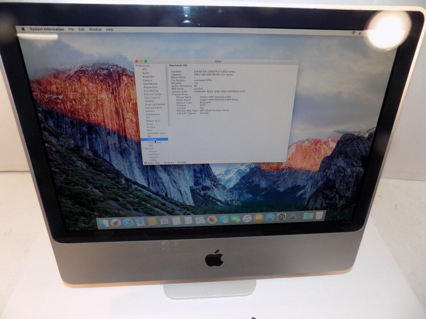 IMac 2008 Dual Core 2.4 Ghz 6 GB Ram 250GB HDD El Capitan