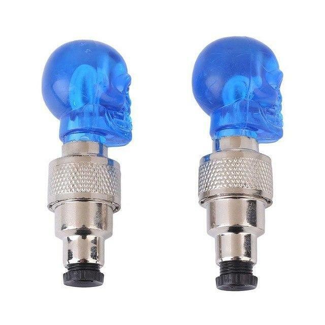 2 Skull Bike Tire Lights LED Bicycle Lights Bike Lights Red or Blue FireFlys