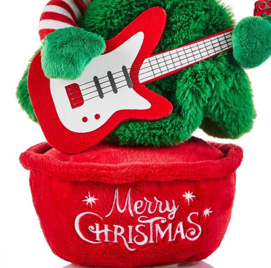 Holiday Time 13 inch Animated Rockin Around Christmas Tree With Guitar Plush