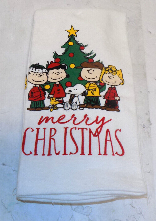 Peanuts Snoopy Merry Christmas Kitchen Towels 2 Pack 16in x 26in 100% Cotton