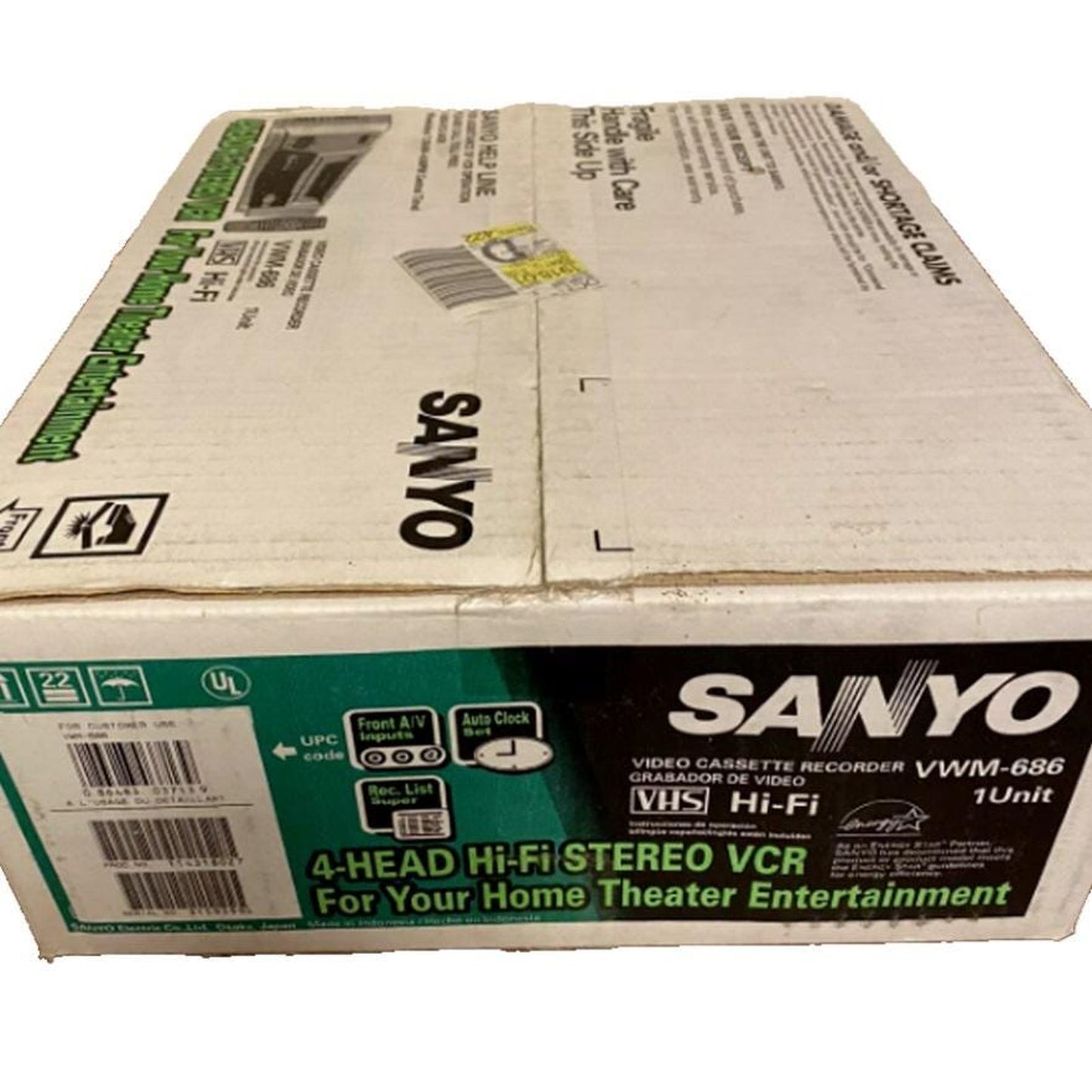 New in Box Sanyo Vwm-686 4 Head VCR VHS Vhs Player with HDMI Adapter