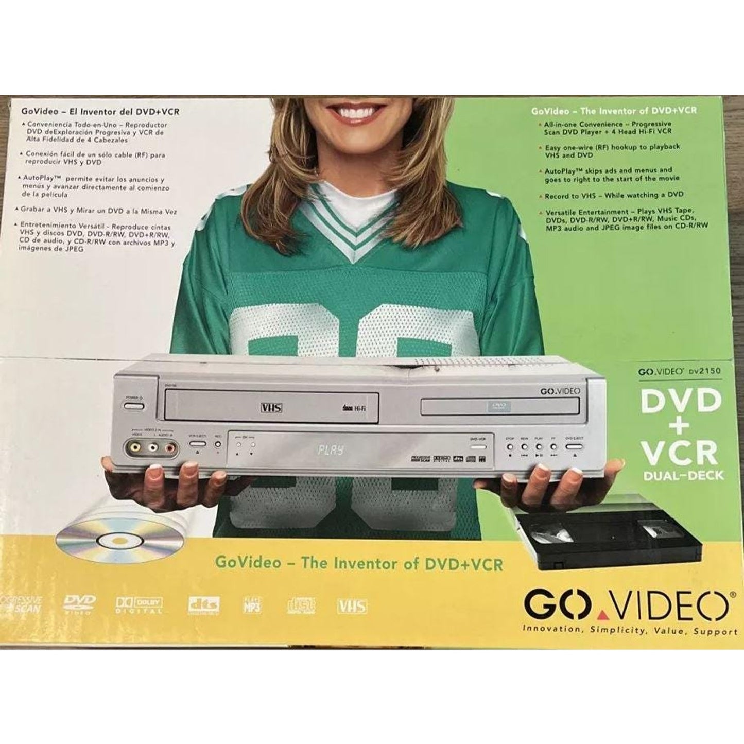 New in Box GoVideo dv2150 DVD VCR Combo with Hdmi Adapter