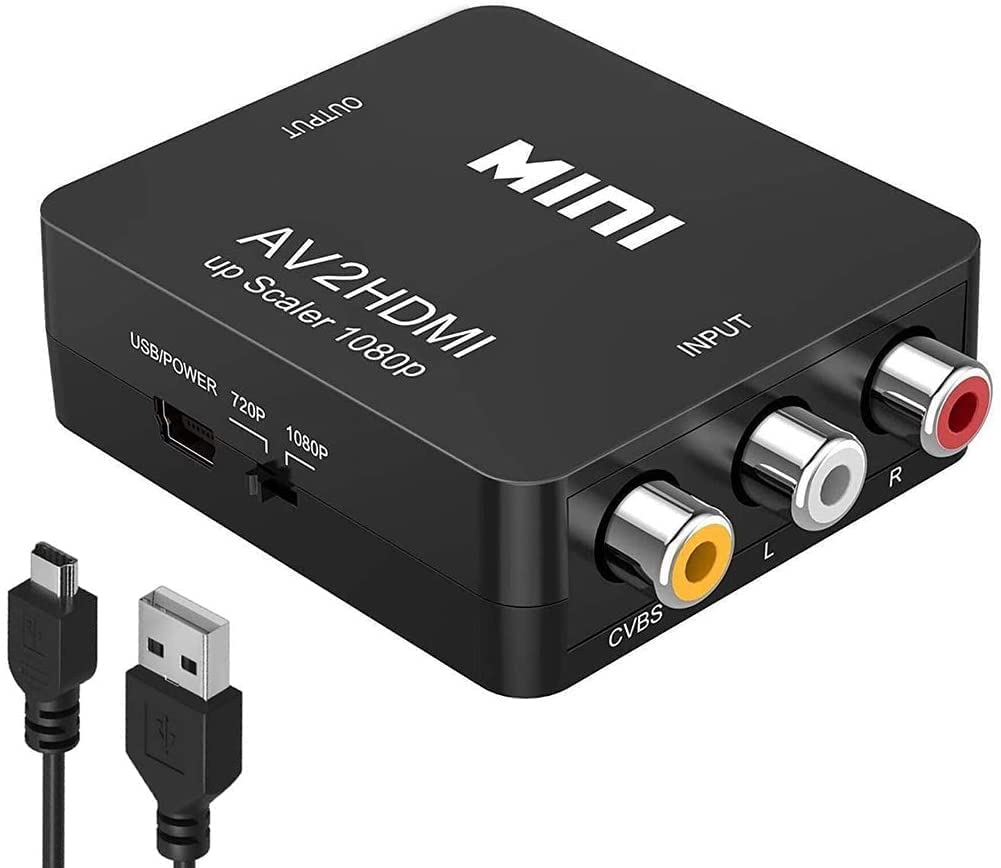 RCA to HDMI Adapter Converter 1080P VCR to HDMI AV to HDMI Adapter