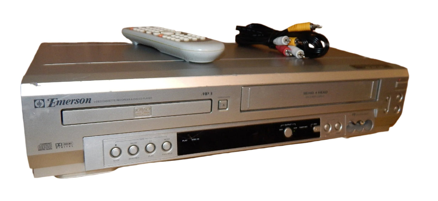 Emerson EWD2003 DVD VCR Combo with Remote and Cables