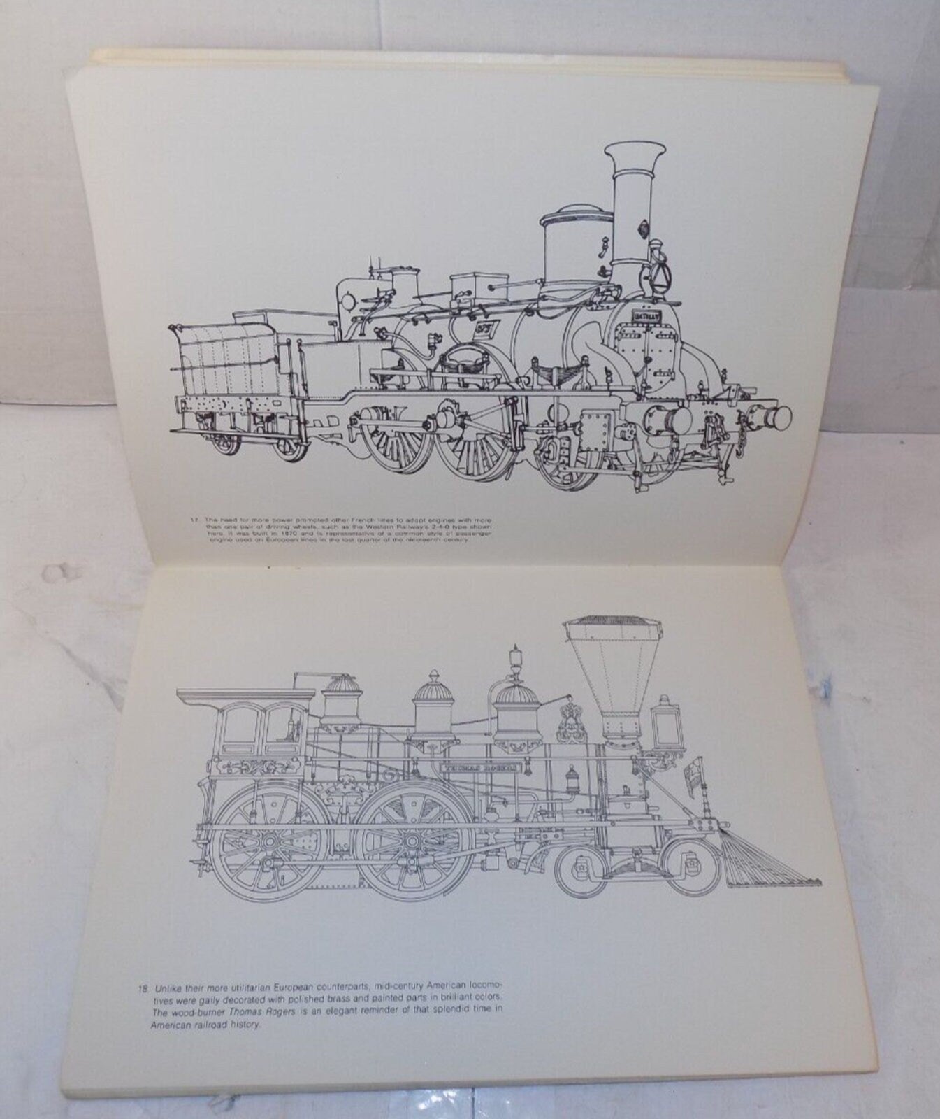 Vintage 1976 Antique Locomotives Coloring Book Locomotive History