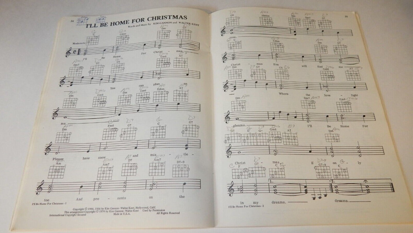 Christmas Big Note Blockbuster Guitar Chords Vocal Music Book John Clausi 1974