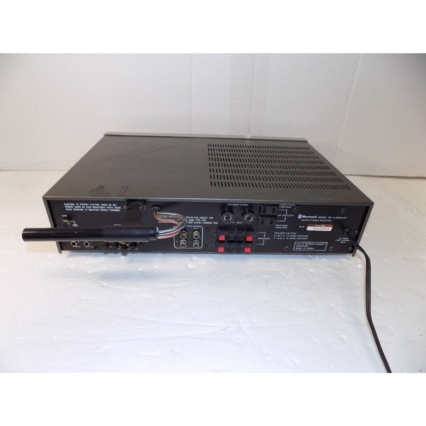 Vintage Sherwood S-2620 AM FM Stereo Receiver with Phono Input