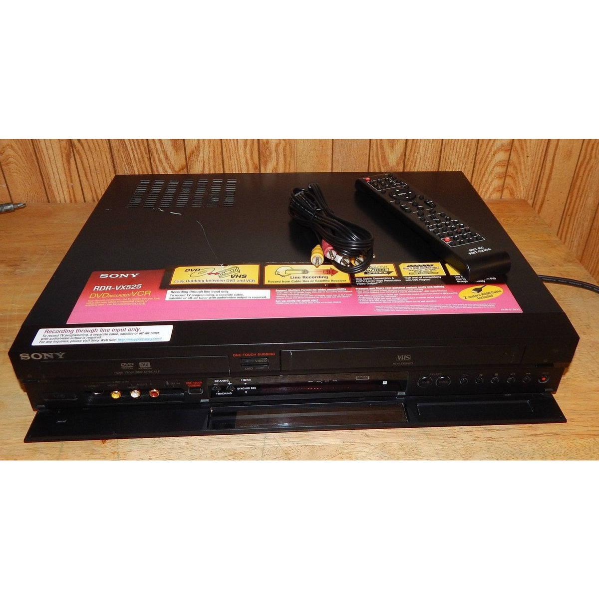 Sony RDR-VX525 DVD VCR Combo Dvd Recorder 1 Button Vhs to Dvd Copying with Remote