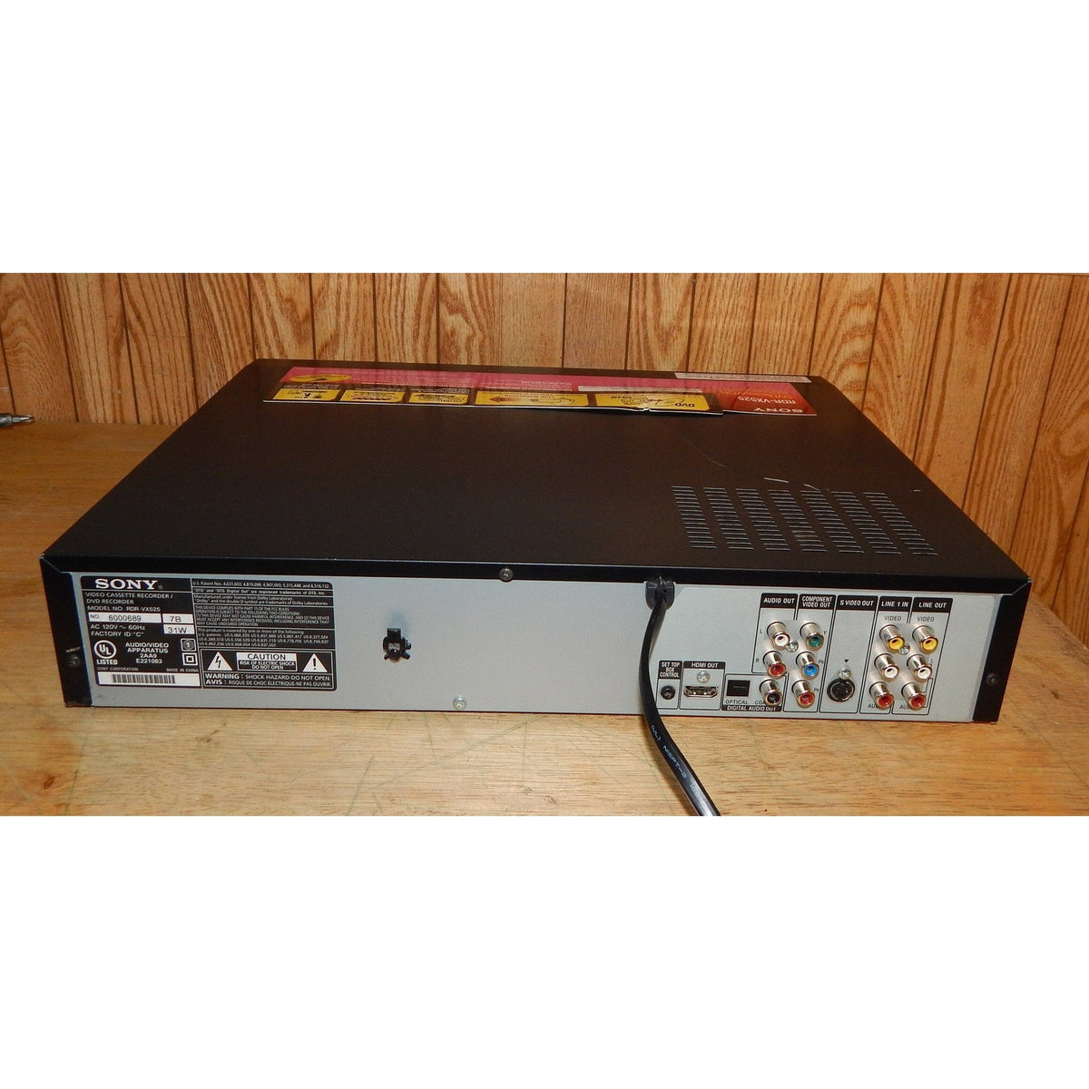 Sony RDR-VX525 DVD VCR Combo Dvd Recorder 1 Button Vhs to Dvd Copying with Remote