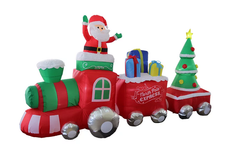 10' LED Inflatable Christmas Train & Santa North Pole Express New