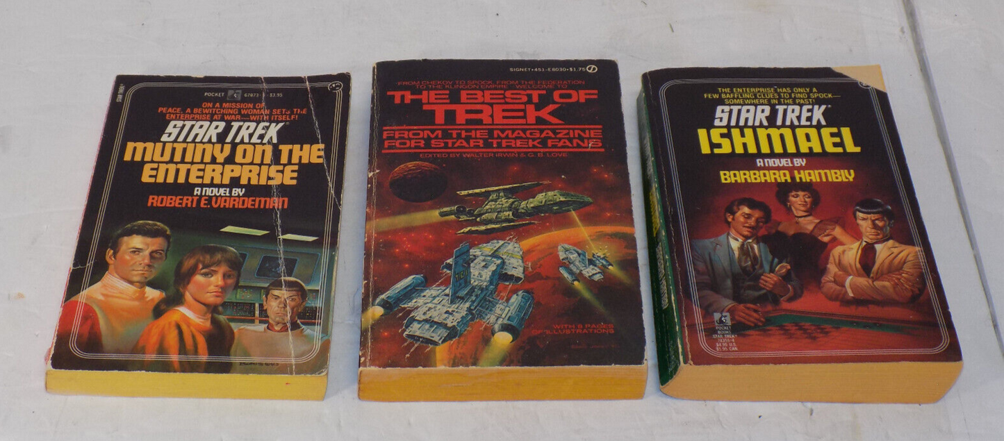 Set Of 3 Star Trek Novels Ishmael The Best Of Trek Mutiny On The Enterprise