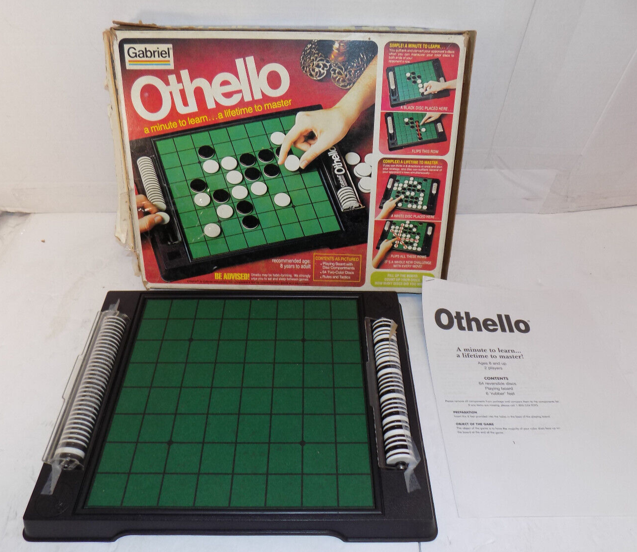 Vintage 1977 Othello Game Gabriel #76390 Complete with Printed Instructions