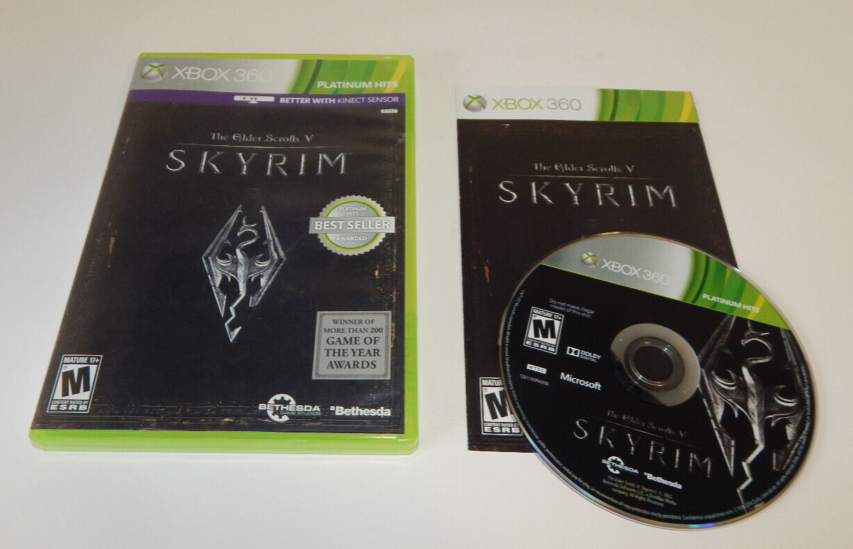 XBOX 360 Skyrim The Elders Scrolls V Platinum Hits Video Game NTSC
