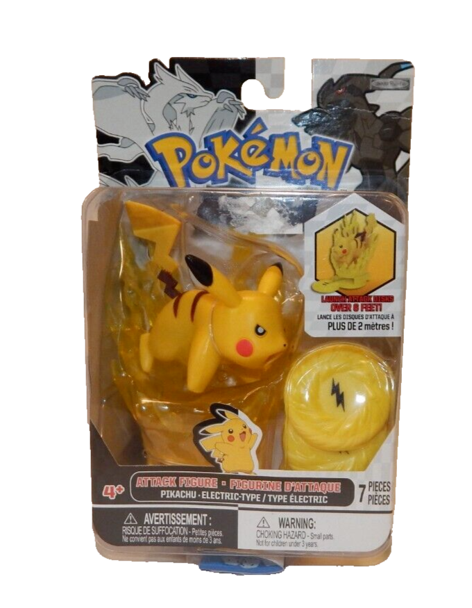 Pokemon Pikachu Attack Figure B & W Series 2 2011 Jakks Pacific