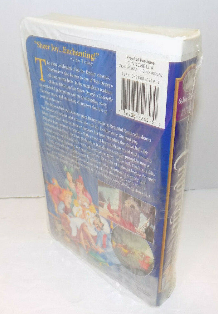 Walt Disney's Masterpiece Cinderella VHS Tape New Sealed Clamshell