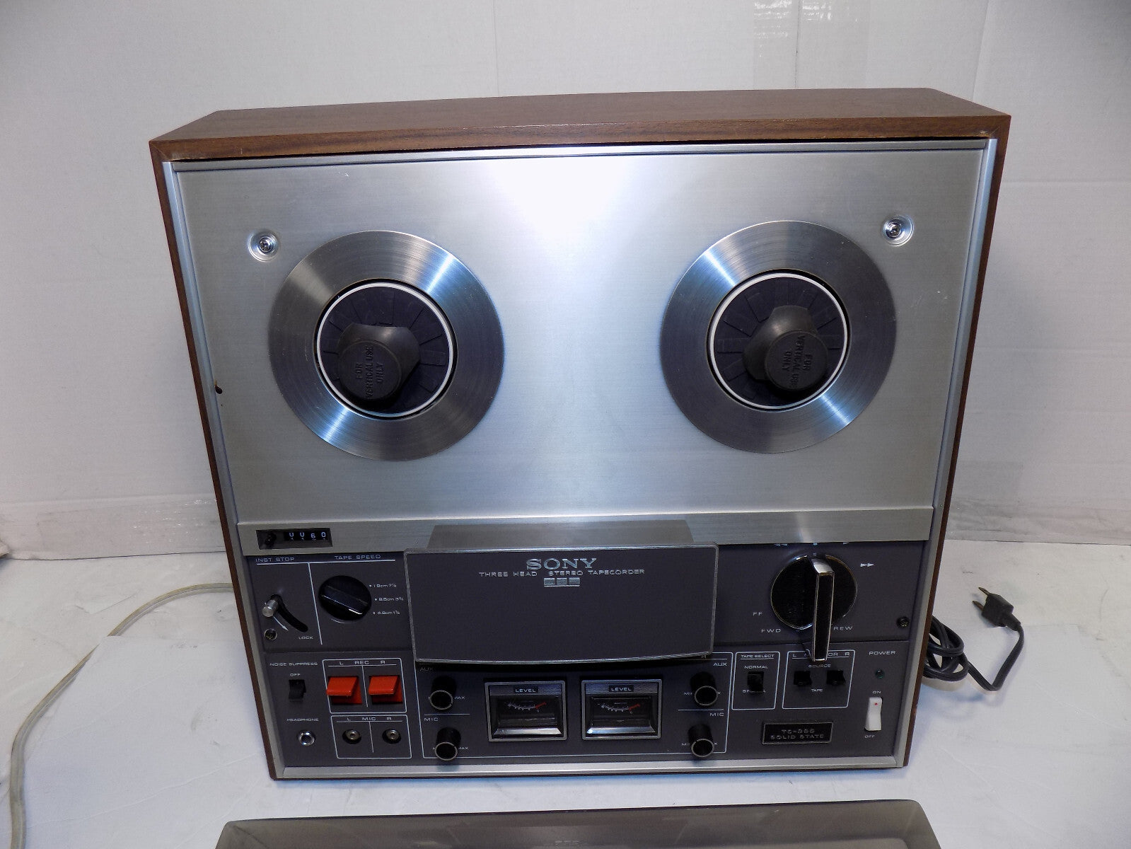 SONY TC-366 Reel To Reel Tape Deck with Plastic Cover for Parts/Repair