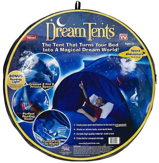 Dream Tents Space Adventure Childrens Pop Up Bed Tent Twin Size
