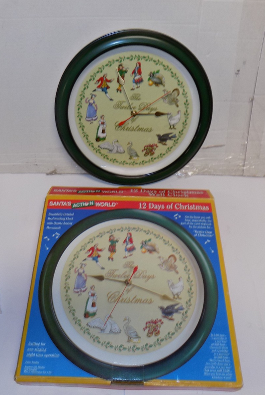 12 Days of Christmas Musical Christmas Clock Kurt Adler Santas Action World
