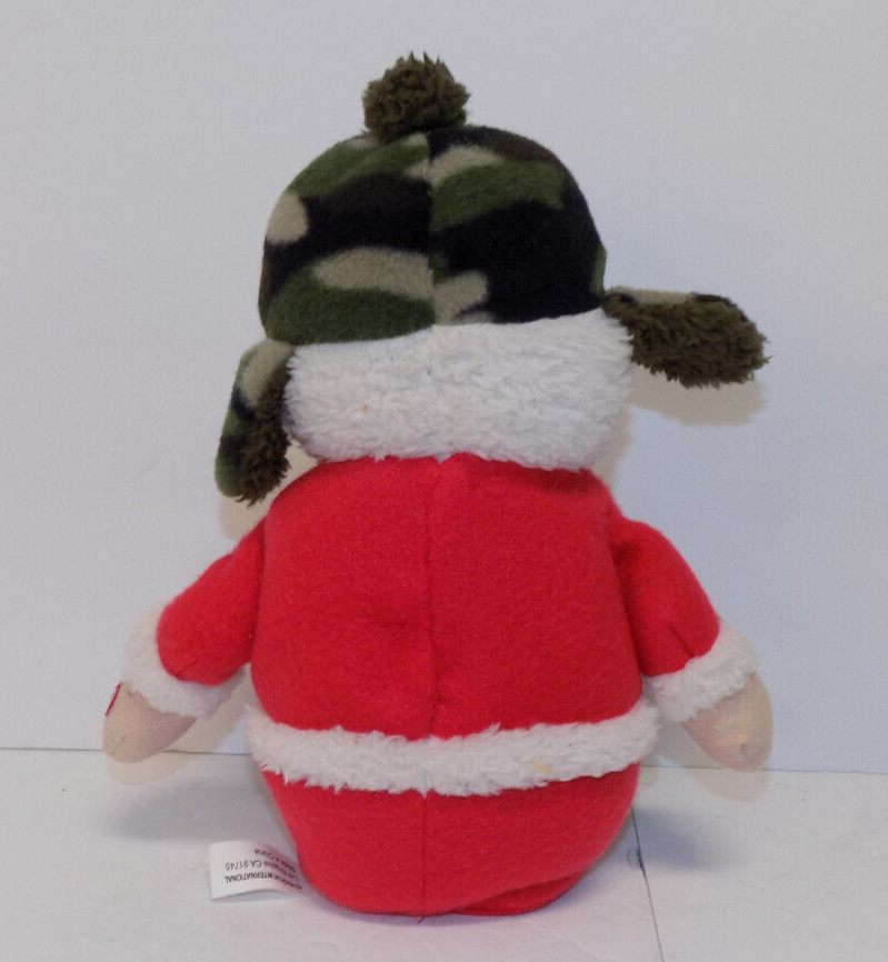Gemmy 10" Santa Claus With Camo Hat Animated Santa Sings Dances Christmas Plush