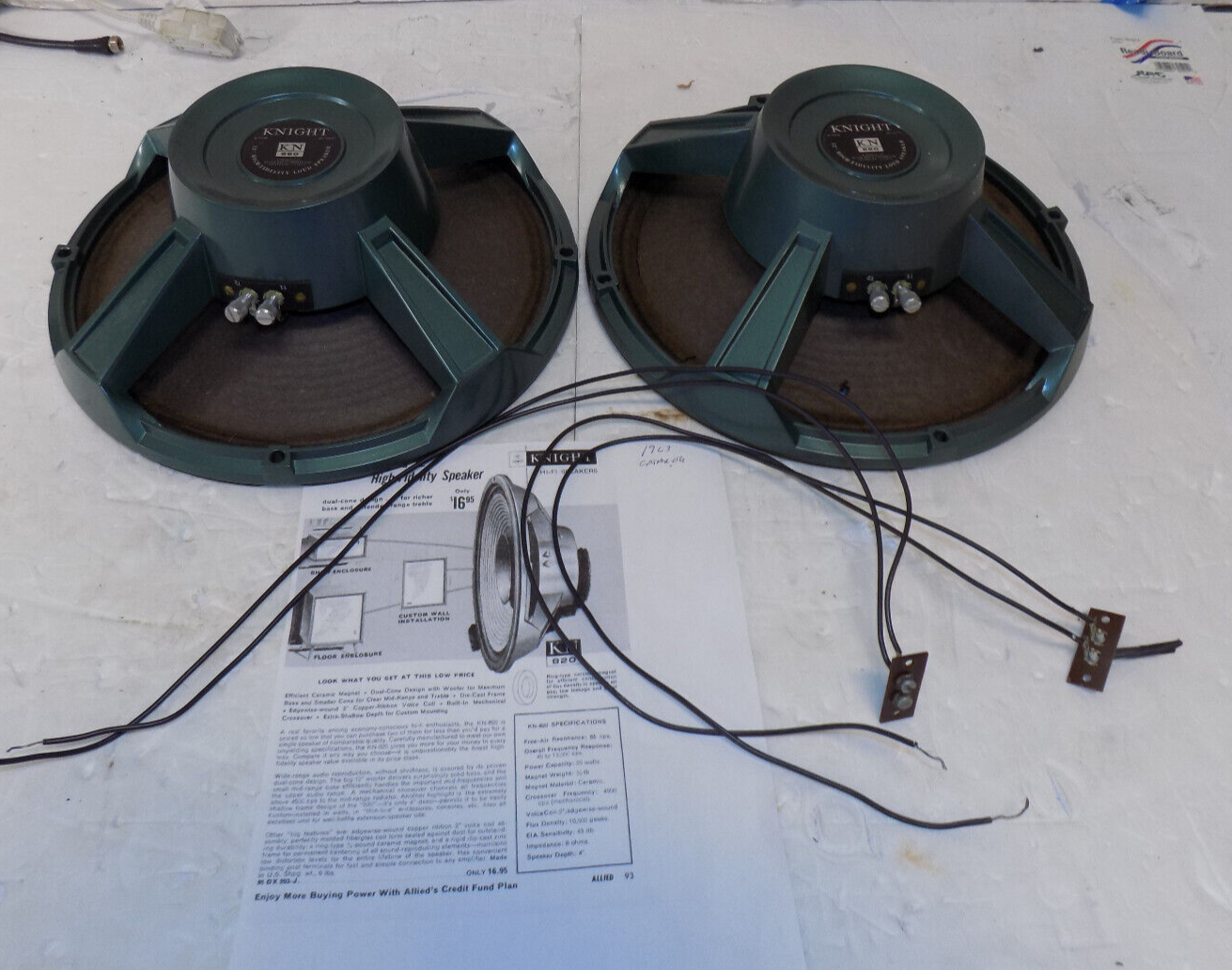 Vintage Pair of Knight 12" Speakers Need Refoam