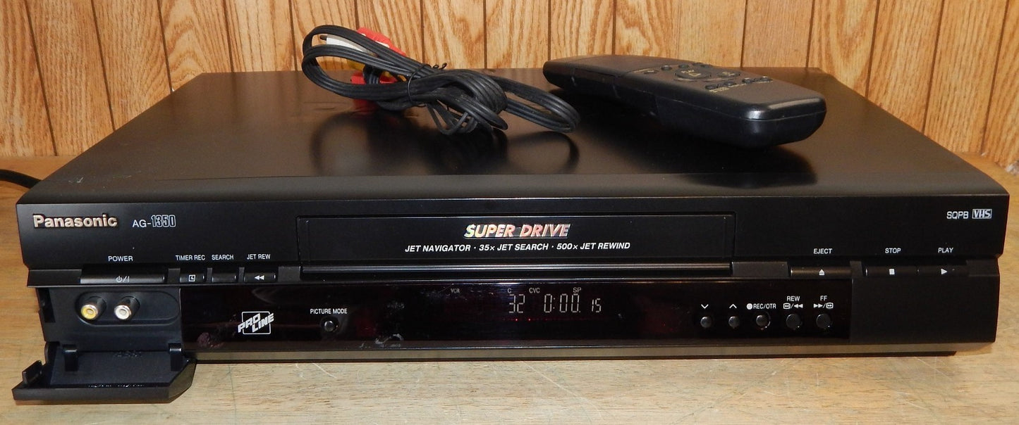 Panasonic AG-1350 Pro Line 4 Head Mono VHS VCR w/ Remote, Cables & Hdmi Adapter